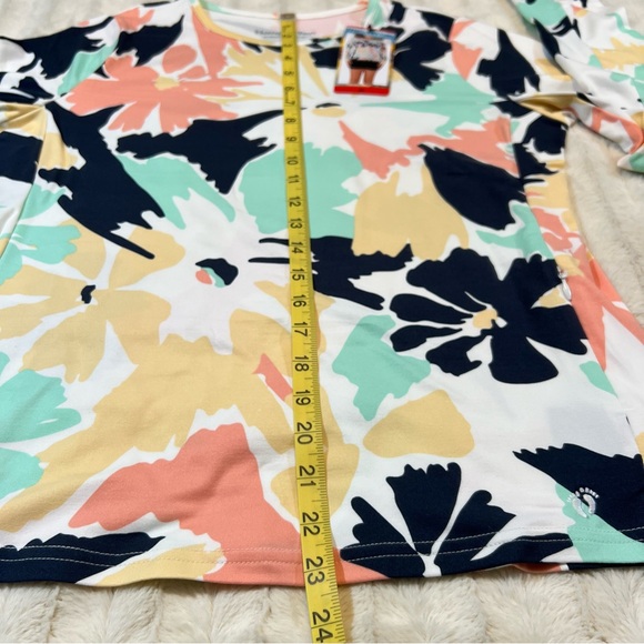 Hang Ten Sunray Long Sleeve Sun Tee Floral Print Rash Guard Size Medium - Picture 4 of 7
